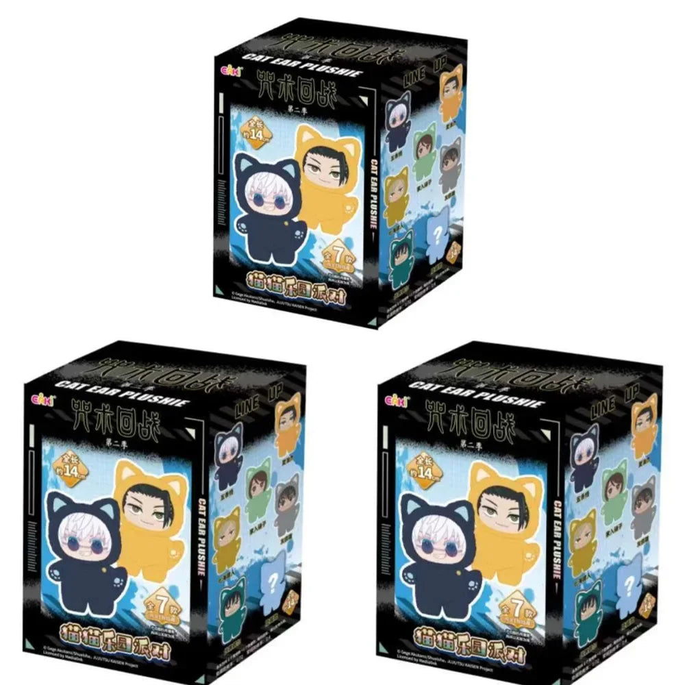 Original  Jujutsu Kaisen 2 Cat Ear Plushie Series Blind Box Mystery Box Anime Figure Room Decoration Collection Kids Gifts