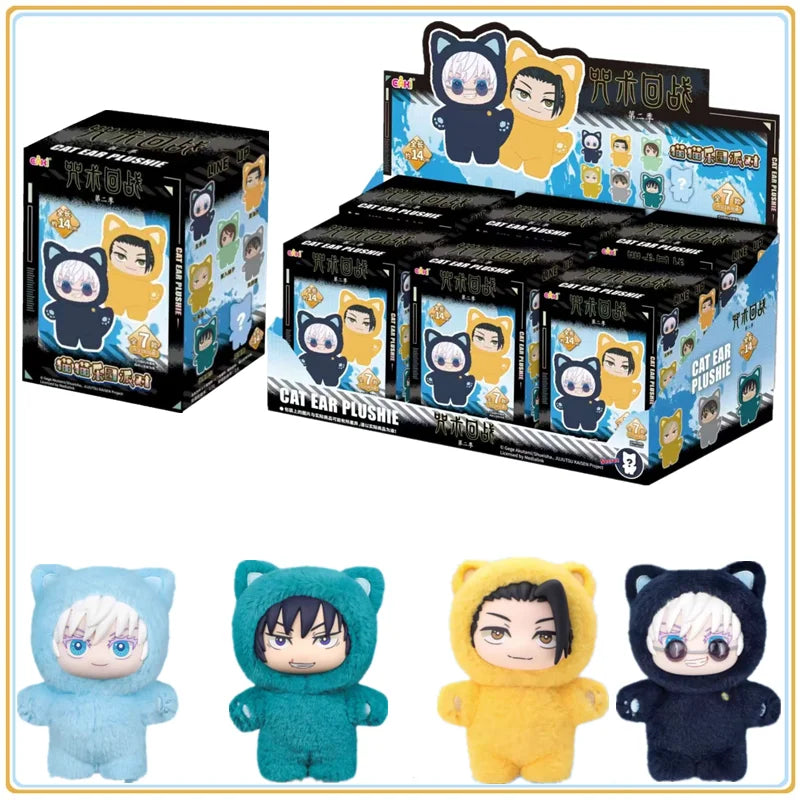 Original  Jujutsu Kaisen 2 Cat Ear Plushie Series Blind Box Mystery Box Anime Figure Room Decoration Collection Kids Gifts