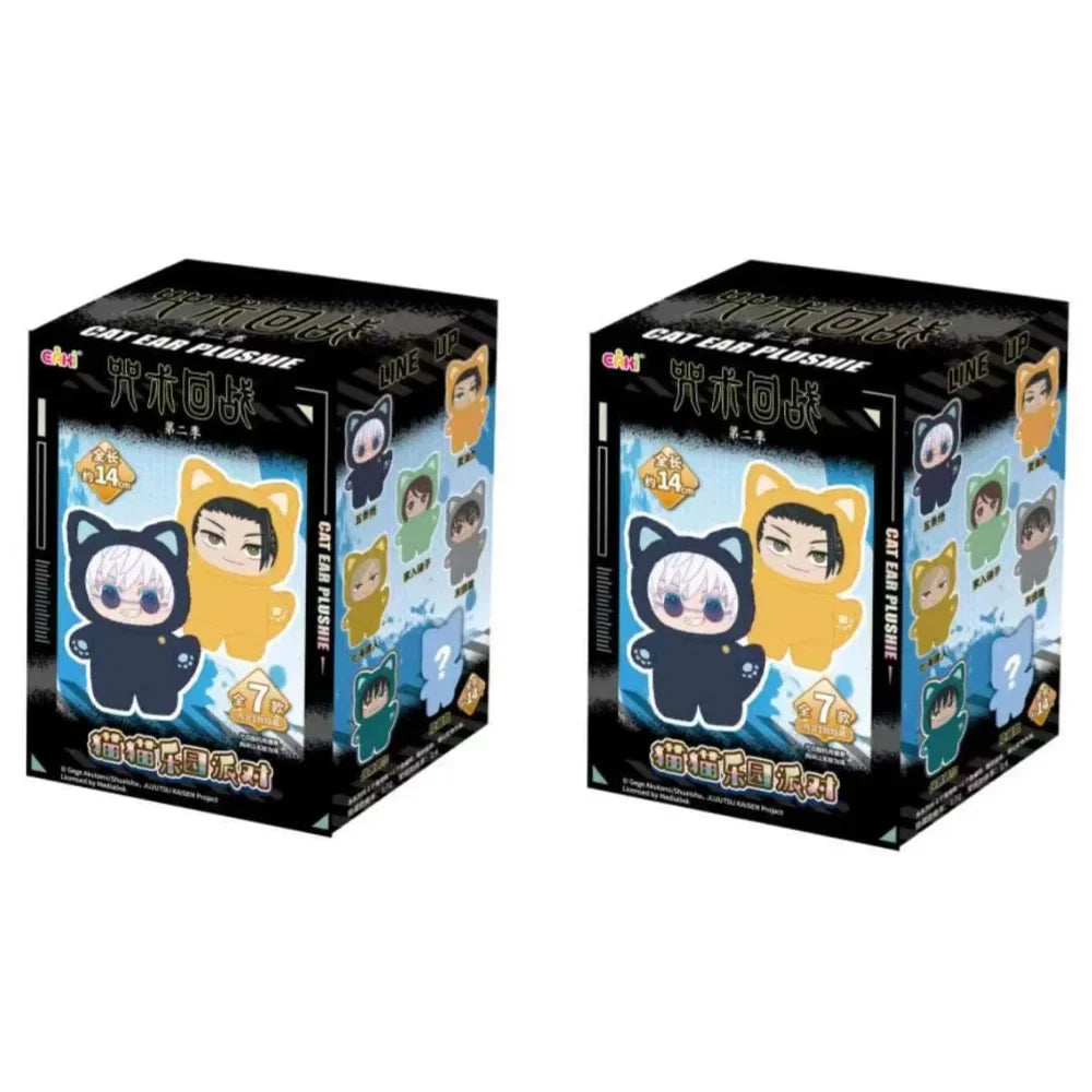 Original  Jujutsu Kaisen 2 Cat Ear Plushie Series Blind Box Mystery Box Anime Figure Room Decoration Collection Kids Gifts